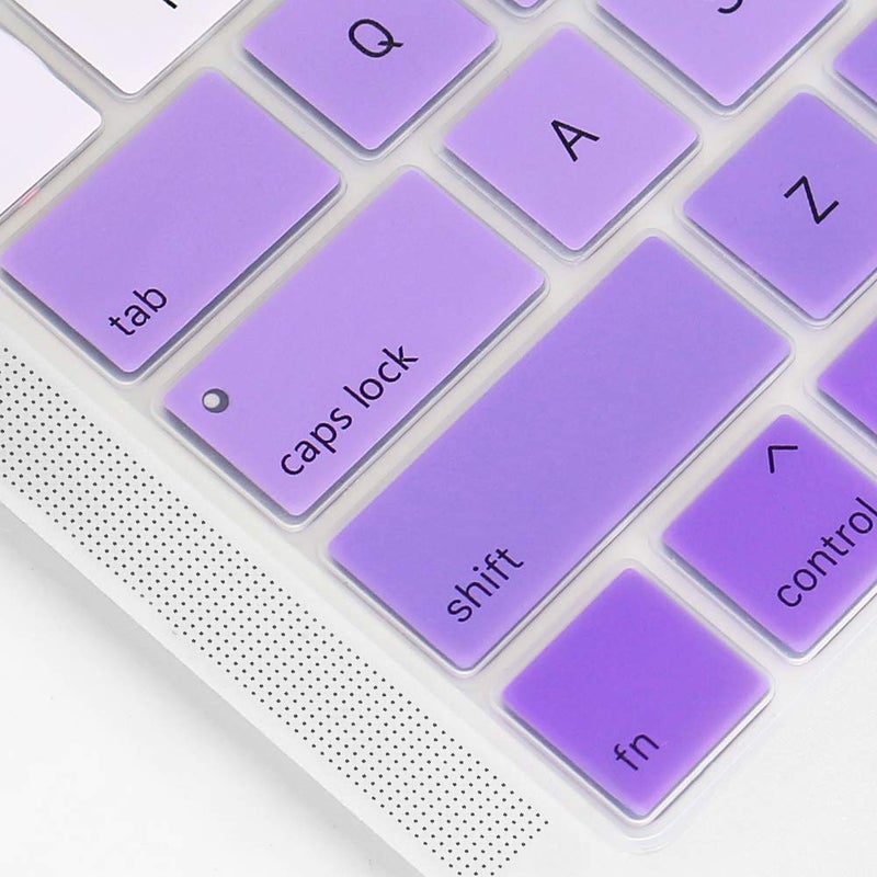 ProElife Ultra Thin Silicone Keyboard Cover Skin for MacBook Air 13 Inch 2021 2020 with Touch ID (MODLE A2179 and A2337 Apple M1 Chip, US Layout) Keyboard Accessories Protector (Ombre Purple) - Image 3